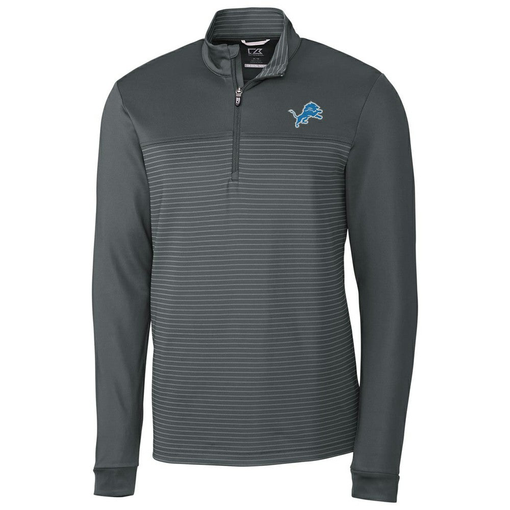 Detroit Lions Cutter & Buck Traverse Stripe Quarter-Zip Pullover Jacket - Gray on sale
