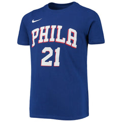Joel Embiid Philadelphia 76ers Youth Logo Name & Number Performance T-Shirt - Royal | Nike cheap