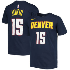 Nikola Jokic Denver Nuggets Youth Logo Name & Number Performance T-Shirt sale - Navy | Nike sale