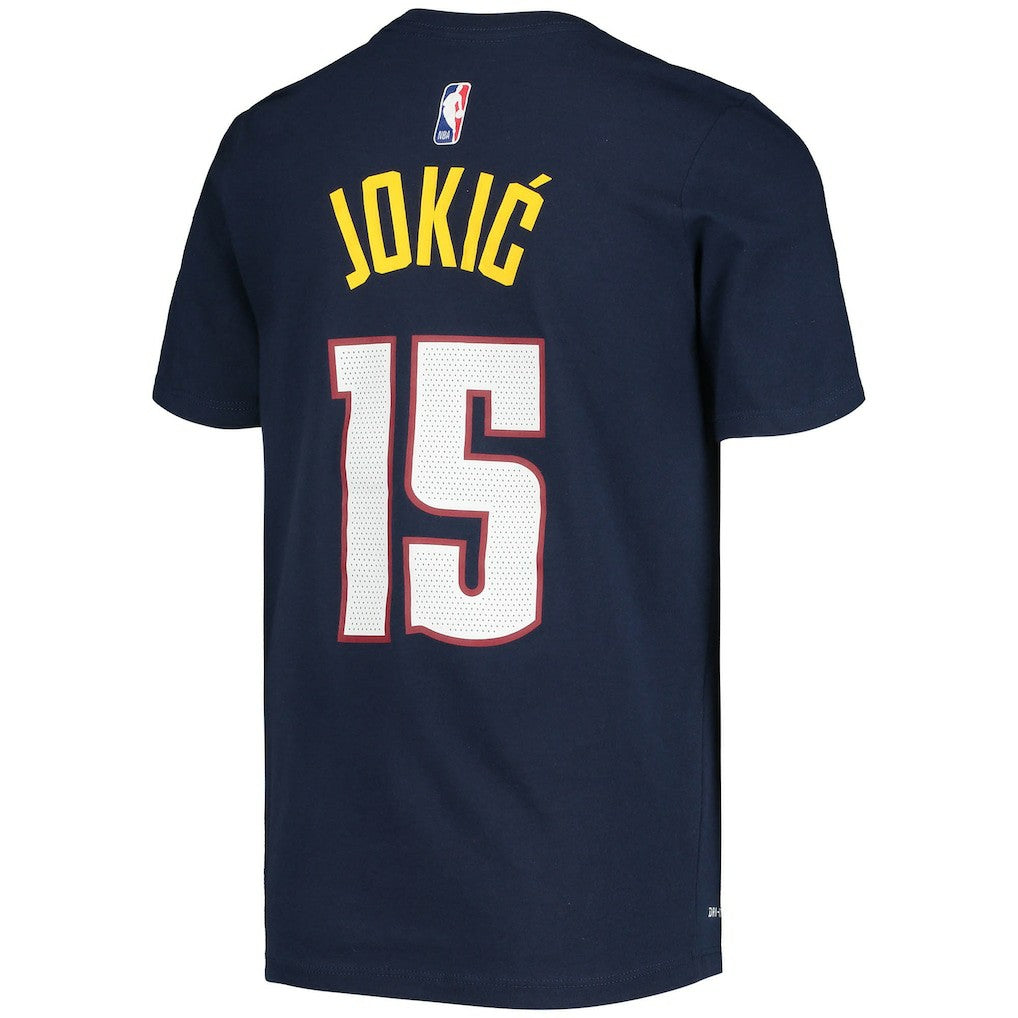Nikola Jokic Denver Nuggets Youth Logo Name & Number Performance T-Shirt sale - Navy | Nike sale