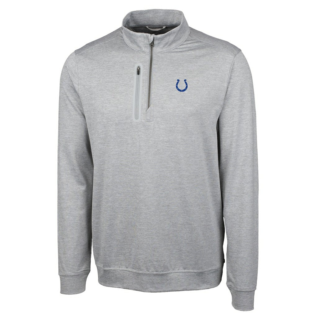 Indianapolis Colts Cutter & Buck Big & Tall Stealth Quarter-Zip Pullover Jacket - Heather Gray online