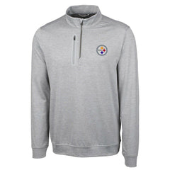 Pittsburgh Steelers Cutter & Buck Big & Tall Stealth Quarter-Zip Pullover Jacket - Heather Gray on sale