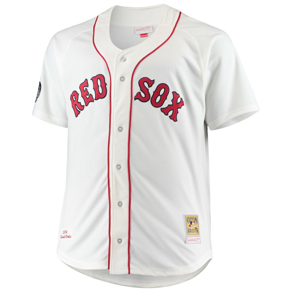 David Ortiz Boston Red Sox Big & Tall Home Authentic Player Jersey - White | Mitchell & Ness