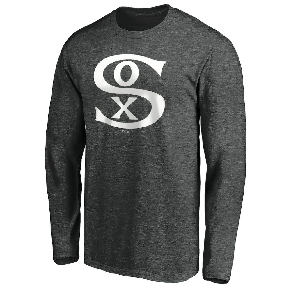 Chicago White Sox Cooperstown Collection Huntington Logo Long Sleeve T-Shirt - Charcoal