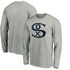 Chicago White Sox Cooperstown Collection Huntington Logo Long Sleeve T-Shirt - Heathered Gray