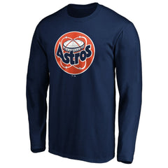 Houston Astros Cooperstown Collection Huntington Logo Long Sleeve T-Shirt - Navy
