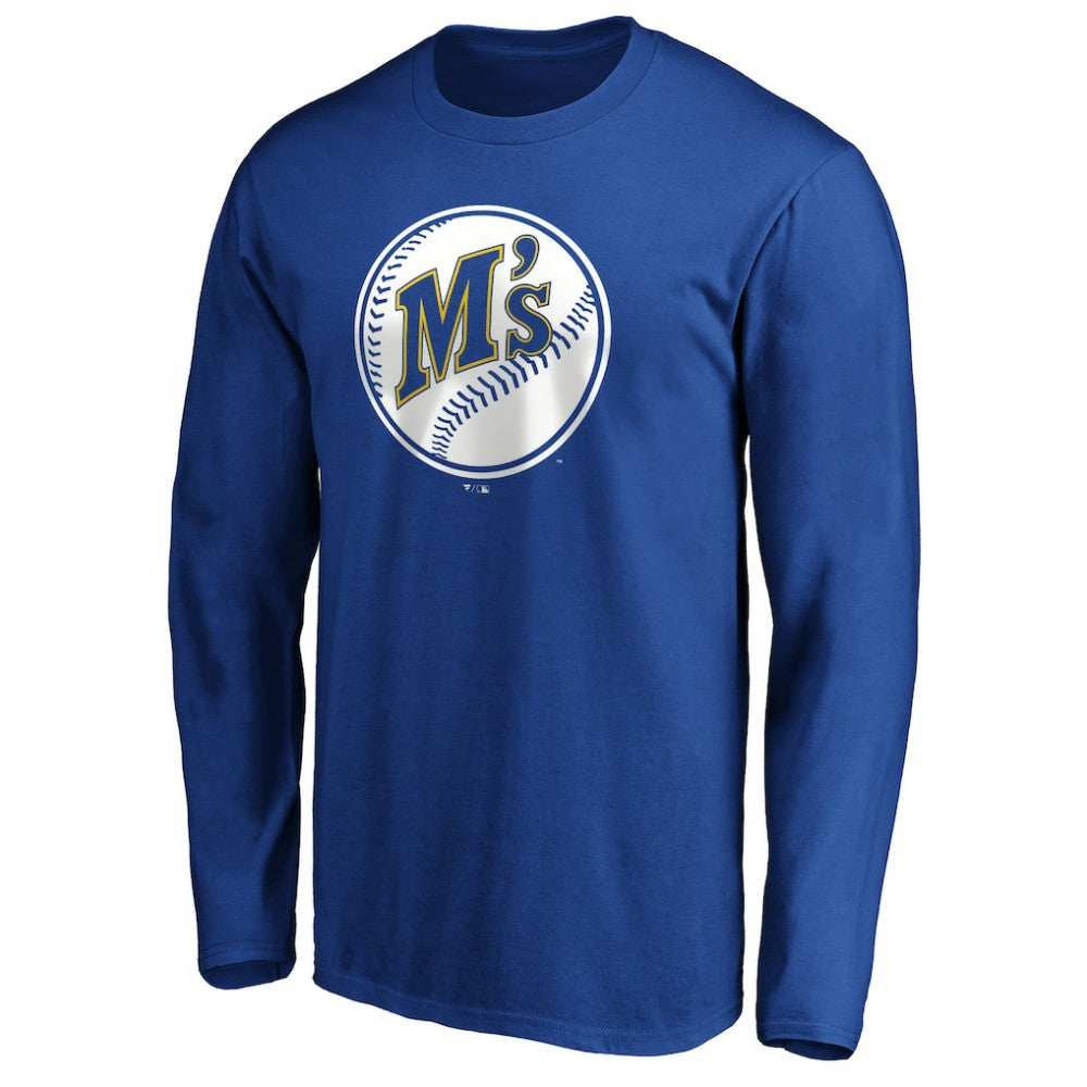 Seattle Mariners Cooperstown Collection Huntington Logo Long Sleeve T-Shirt - Royal