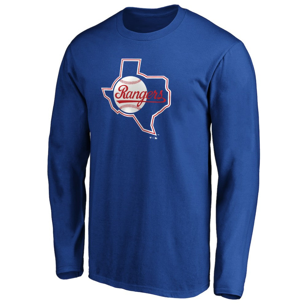 Texas Rangers Cooperstown Collection Huntington Logo Long Sleeve T-Shirt - Royal