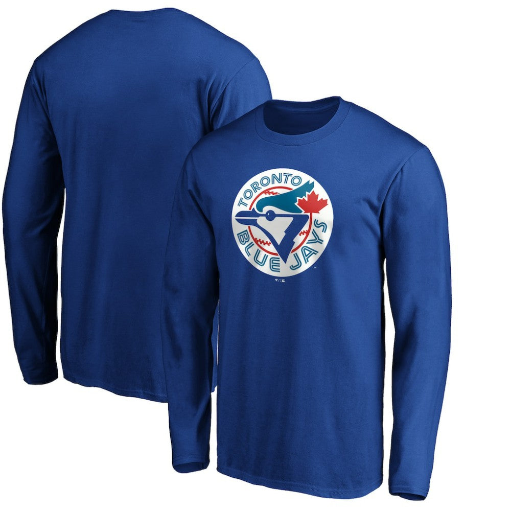 Toronto Blue Jays Cooperstown Collection Huntington Logo Long Sleeve T-Shirt - Royal