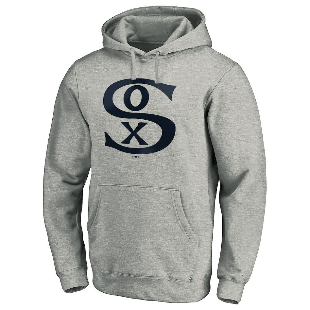Chicago White Sox Cooperstown Collection Huntington Logo Fitted Pullover Hoodie - Heather Gray