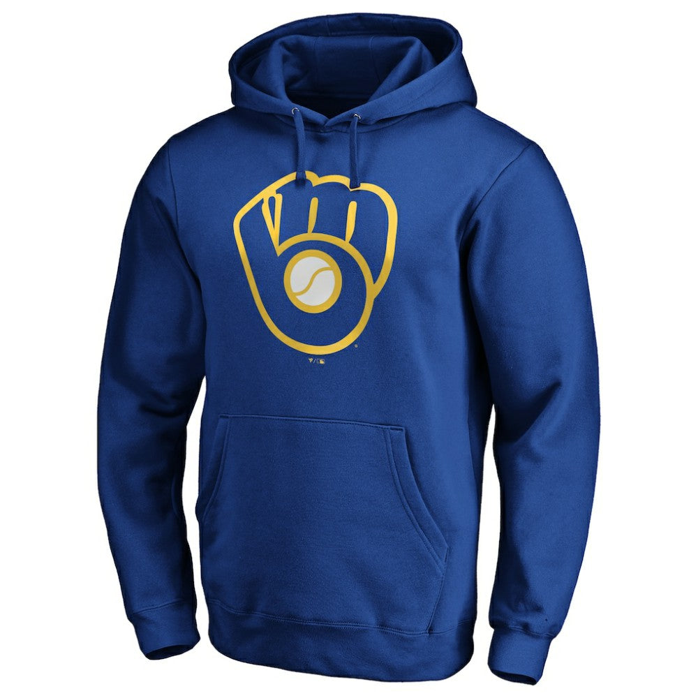 Milwaukee Brewers Cooperstown Collection Huntington Logo Fitted Pullover Hoodie - Royal
