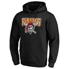 Pittsburgh Pirates Cooperstown Collection Huntington Logo Fitted Pullover Hoodie - Black
