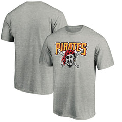 Pittsburgh Pirates Cooperstown Collection Huntington Logo T-Shirt - Heathered Gray