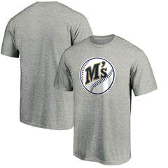 Seattle Mariners Cooperstown Collection Huntington Logo T-Shirt - Heathered Gray
