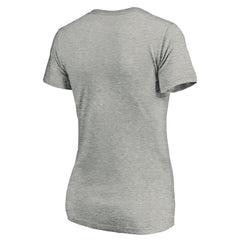 Philadelphia Phillies Women's Cooperstown Collection Huntington Logo V-Neck T-Shirt - Heathered Gray
