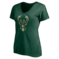 Milwaukee Bucks Women's Playmaker Personalized Name & Number V-Neck T-Shirt - Hunter Green shop