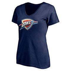 Oklahoma City Thunder Women's Playmaker Personalized Name & Number V-Neck T-Shirt - Navy sale
