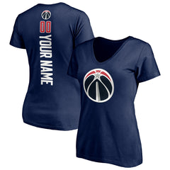 Washington Wizards Women's Playmaker Personalized Name & Number V-Neck T-Shirt - Navy for sale