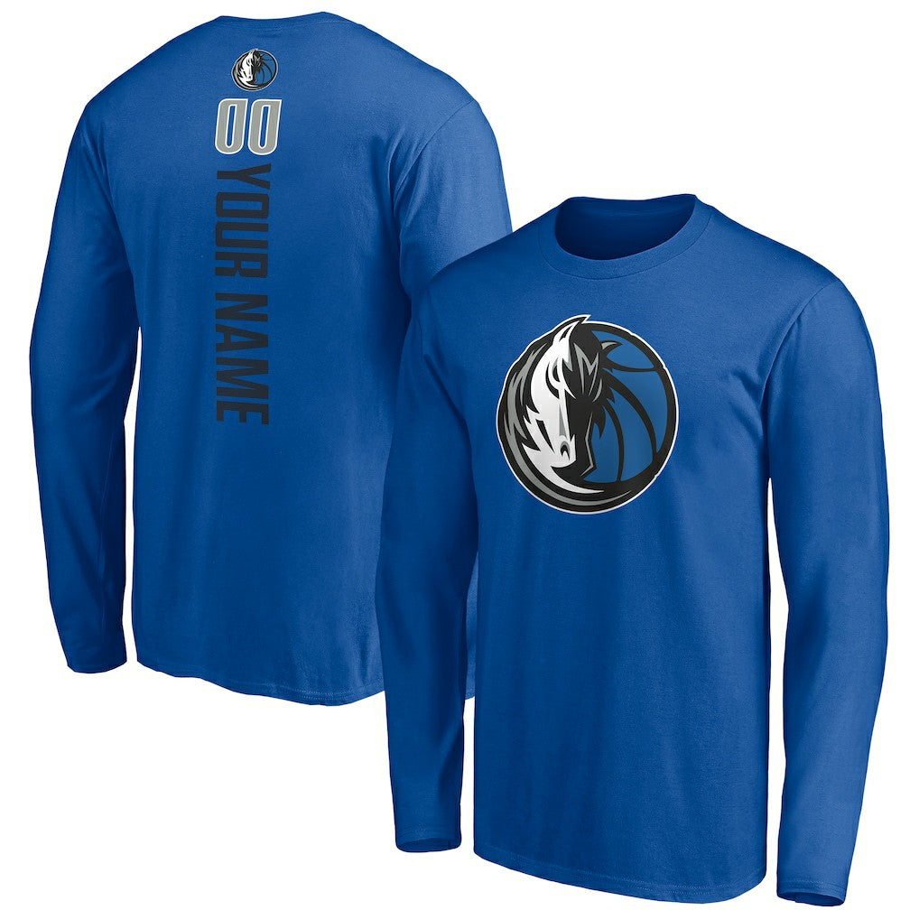 Dallas Mavericks Playmaker Personalized Name & Number Long Sleeve T-Shirt sale - Blue shop