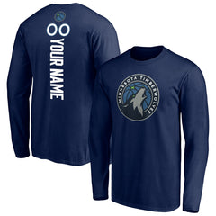 Minnesota Timberwolves Playmaker Personalized Name & Number Long Sleeve T-Shirt - Navy sale