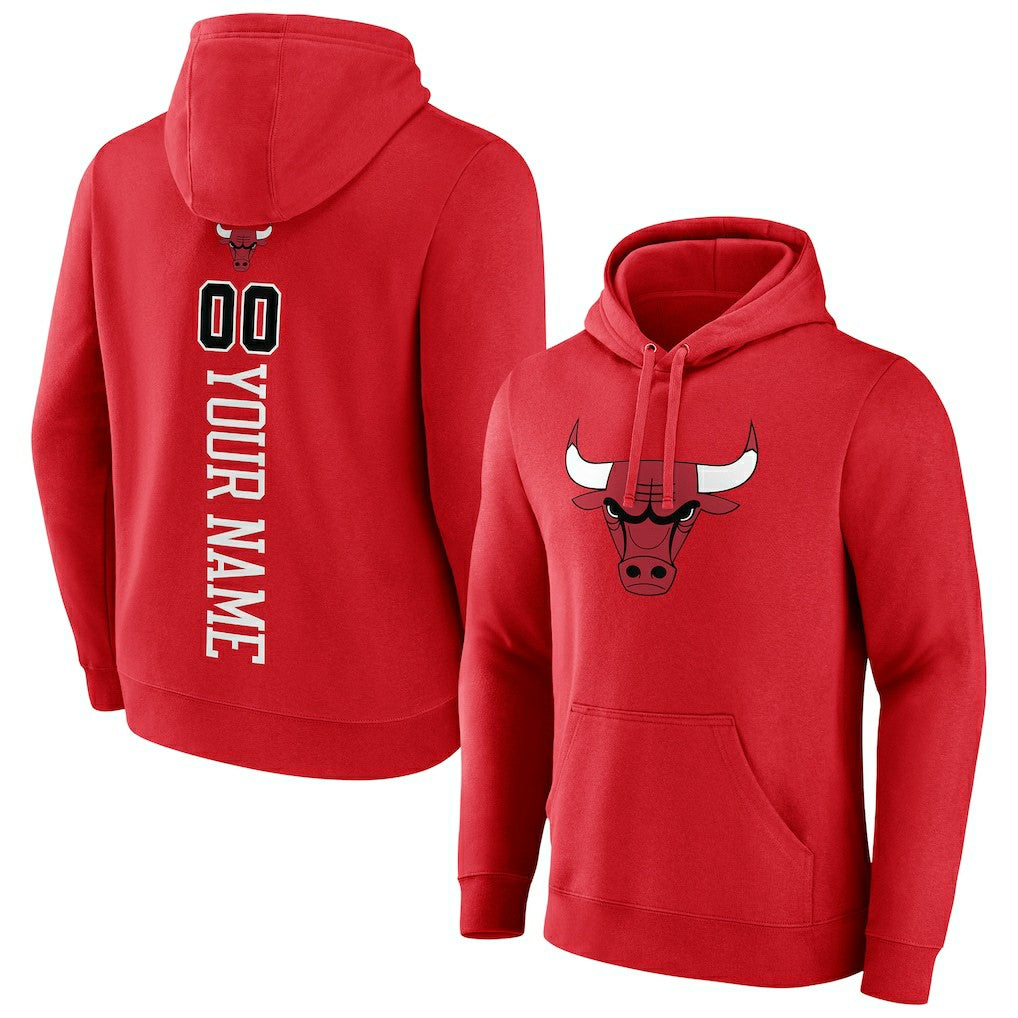 Chicago Bulls Playmaker Personalized Name & Number Pullover Hoodie - Red for sale