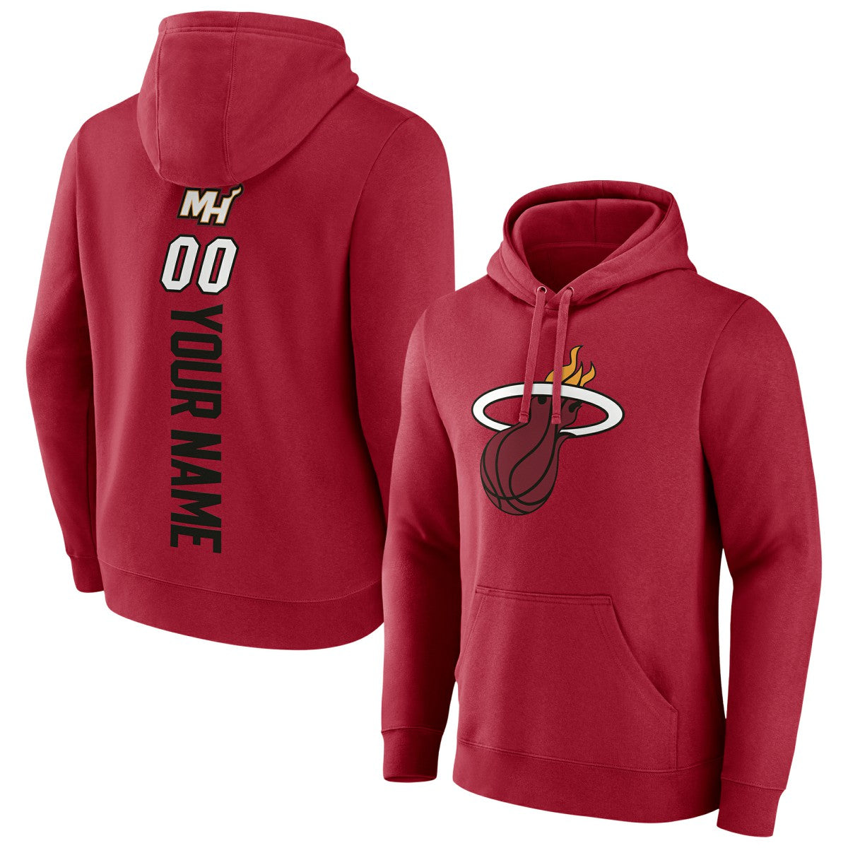 Miami Heat Playmaker Personalized Name & Number Pullover Hoodie - Red shop