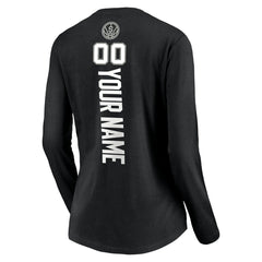 San Antonio Spurs Women's Playmaker Personalized Name & Number Long Sleeve V-Neck T-Shirt - Black shop