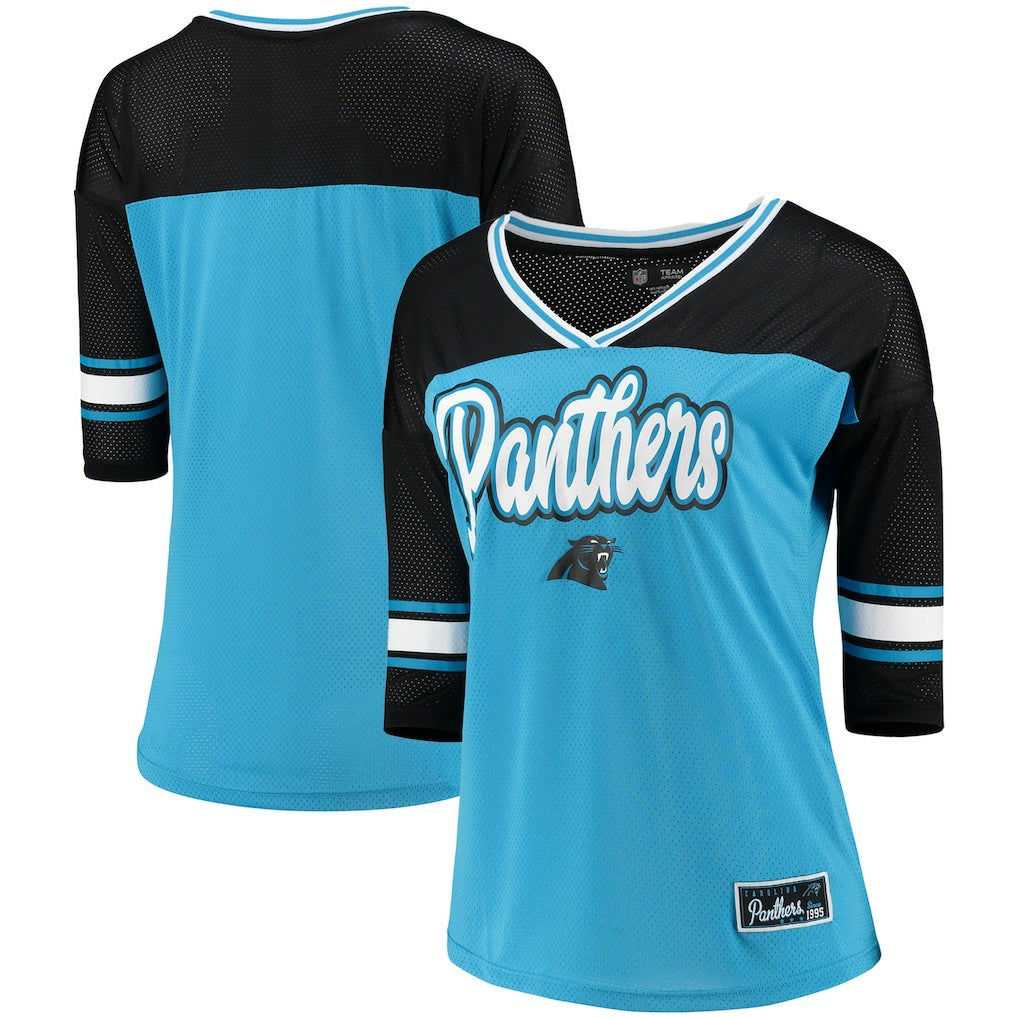 Carolina Panthers 5th & Ocean by New Era Women's Mesh Long Sleeve T-Shirt - Blue sale
