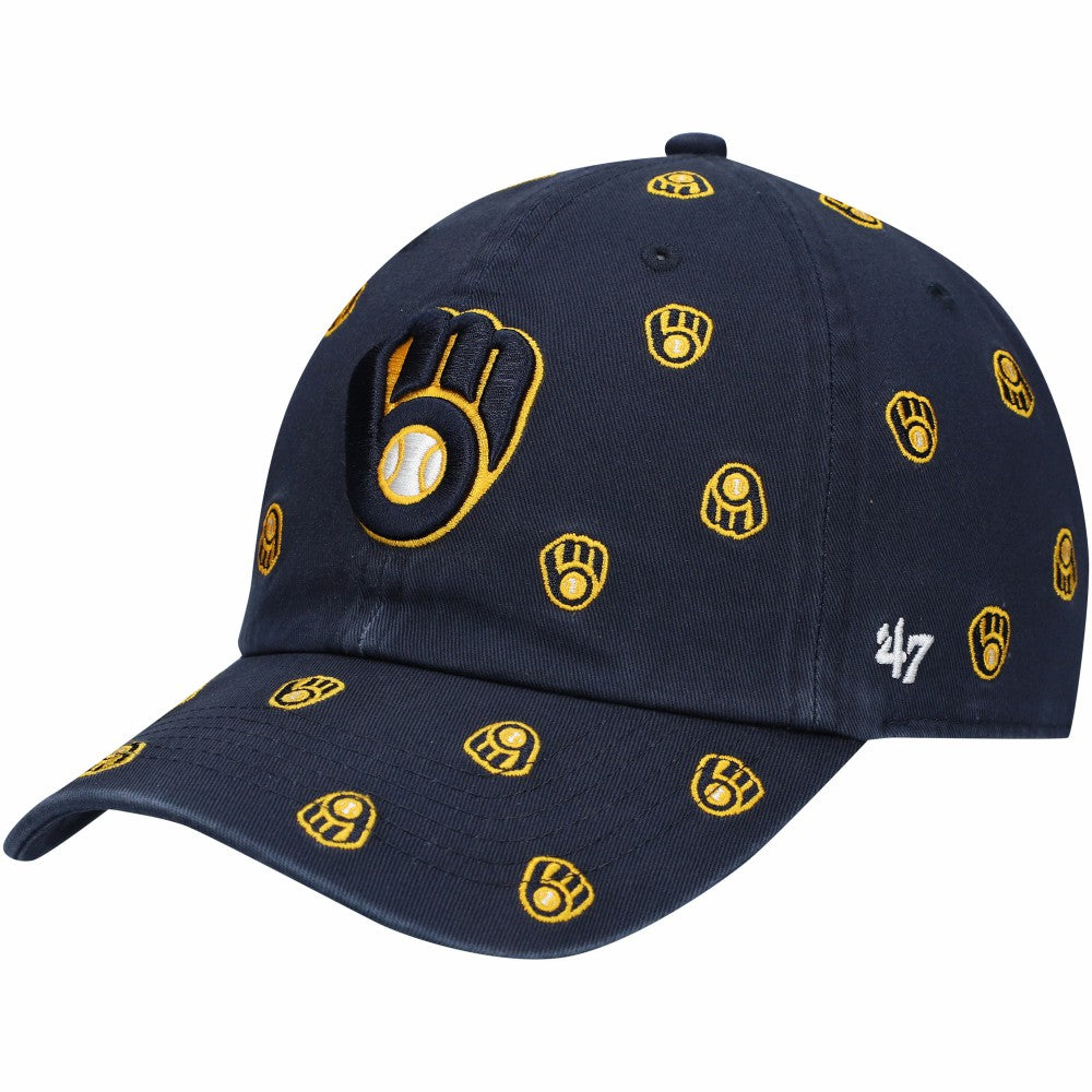 Milwaukee Brewers Women's Confetti Clean Up Adjustable Hat - Navy | 47 brand