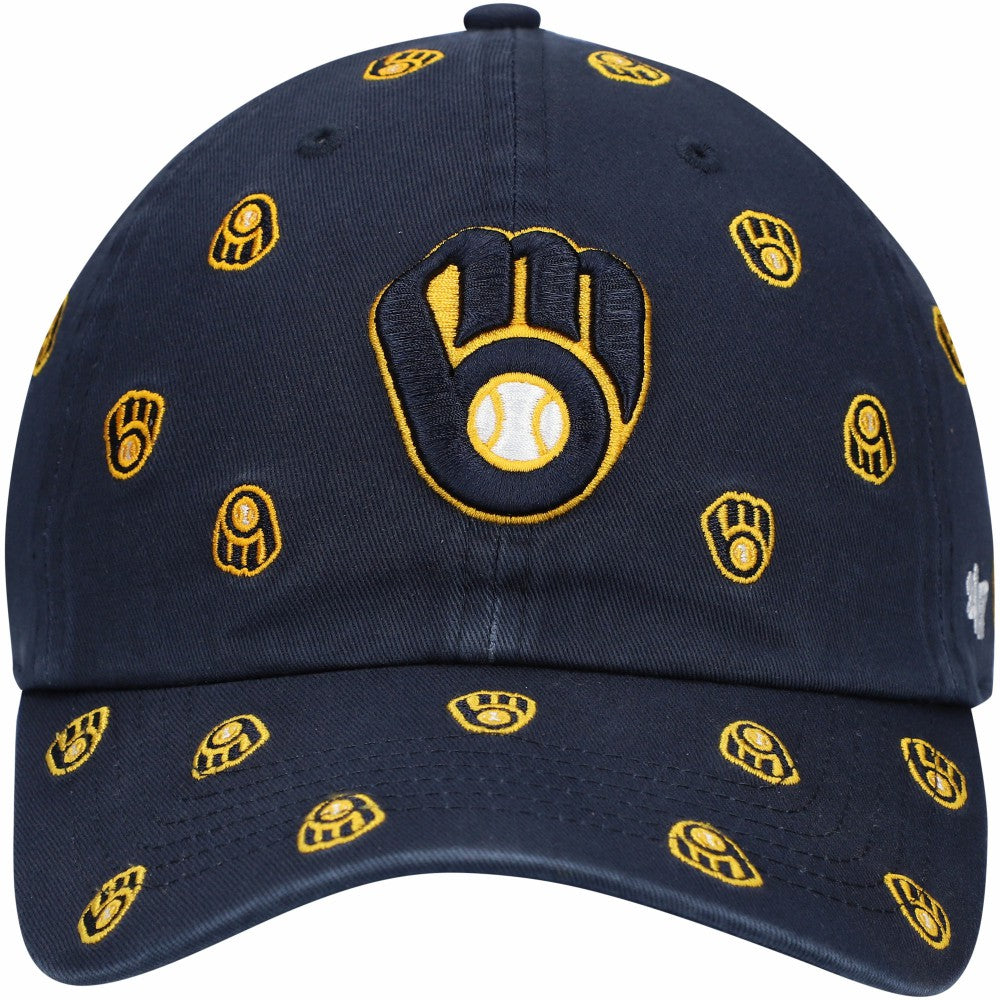 Milwaukee Brewers Women's Confetti Clean Up Adjustable Hat - Navy | 47 brand