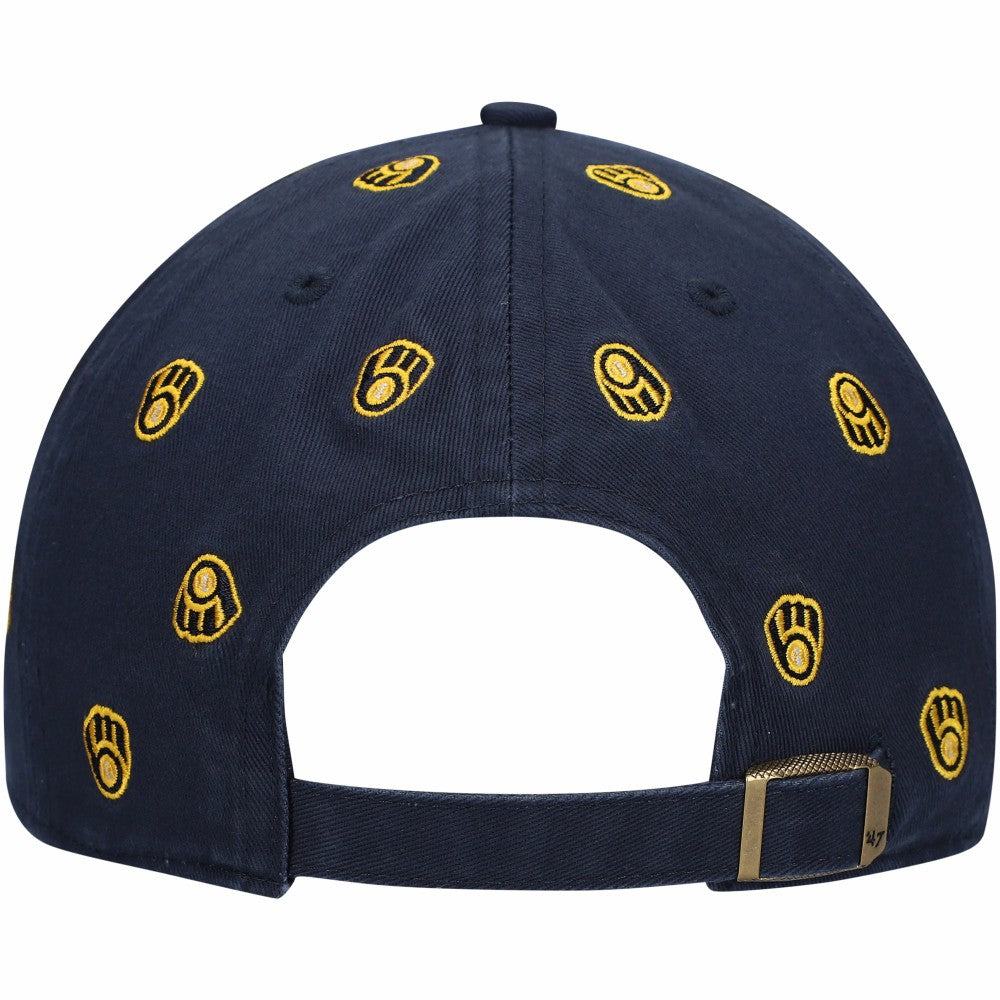 Milwaukee Brewers Women's Confetti Clean Up Adjustable Hat - Navy | 47 brand