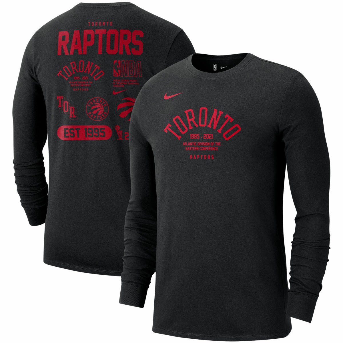 Toronto Raptors 75th Anniversary Courtside Element Long Sleeve T-Shirt - Black | Nike cheap