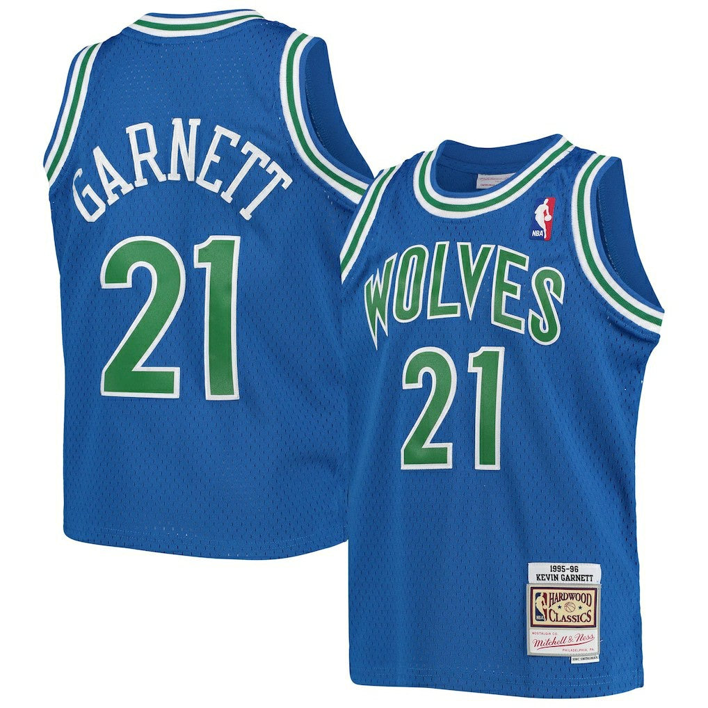 Kevin Garnett Minnesota Timberwolves Youth 1995-96 Hardwood Classics Swingman Jersey - Blue | Mitchell & Ness sale