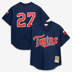 David Ortiz Minnesota Twins 2002 Cooperstown Collection Mesh Batting Practice Jersey - Navy | Mitchell & Ness