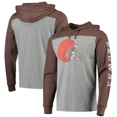 Cleveland Browns '47 Franklin Wooster Long Sleeve Hoodie T-Shirt - Heathered Gray/Brown online