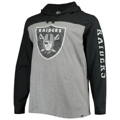 Las Vegas Raiders '47 Franklin Wooster Long Sleeve Hoodie T-Shirt - Heathered Gray/Black discount