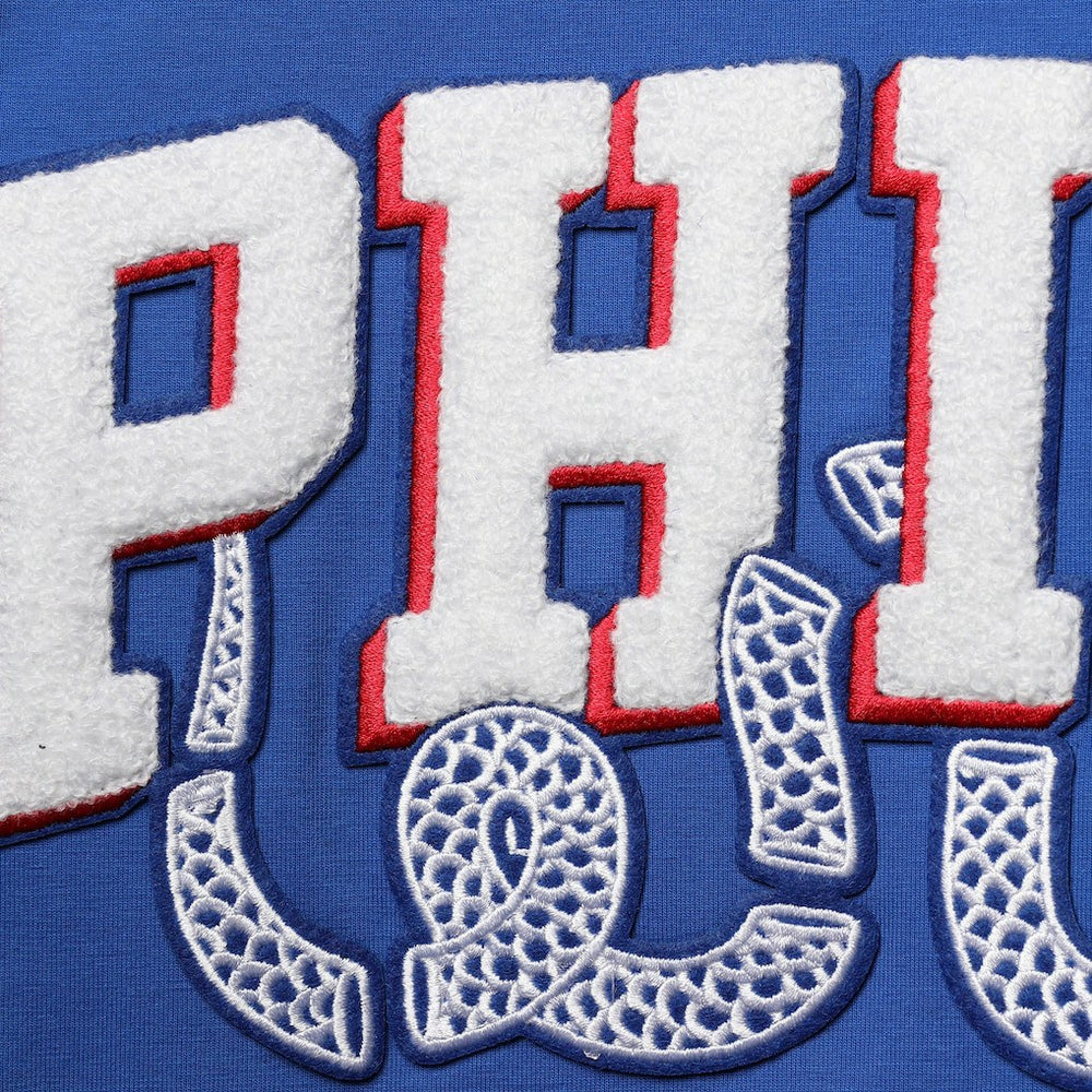 Philadelphia 76ers Pro Standard Chenille Team T-Shirt sale - Royal on sale