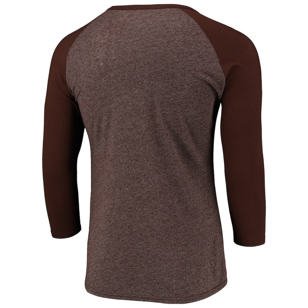 Cleveland Browns Pastime Raglan 3/4-Sleeve T-Shirt - Heathered Brown discount