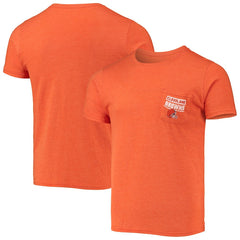 Cleveland Browns Field Goal Pocket Tri-Blend T-Shirt - Heathered Orange on sale
