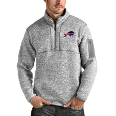Buffalo Bills Antigua Team Logo Fortune Quarter-Zip Pullover Jacket - Heather Gray online