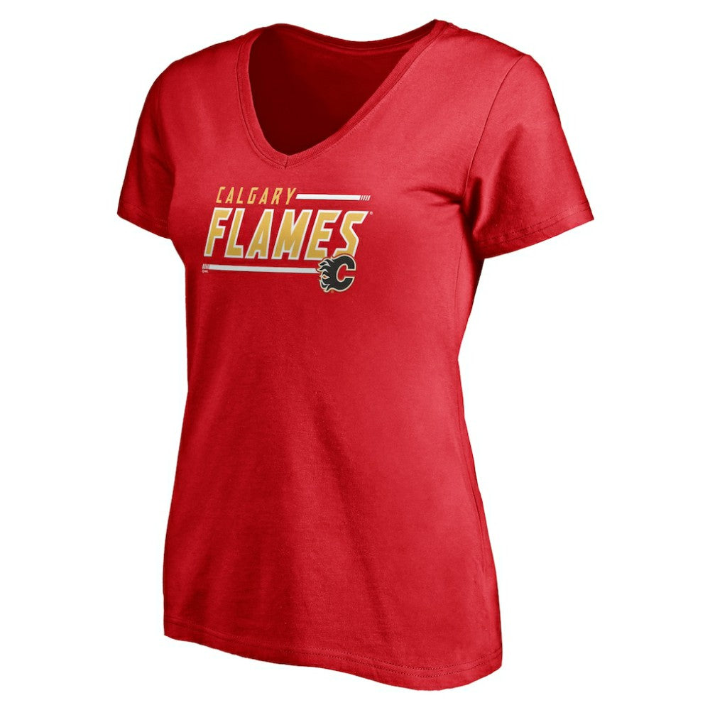Calgary Flames Fanatics Women's Plus Size Mascot In Bounds V-Neck T-Shirt Red