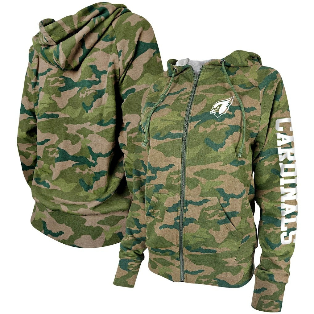 Arizona Cardinals New Era Women's Raglan Full-Zip Hoodie - Camo sale