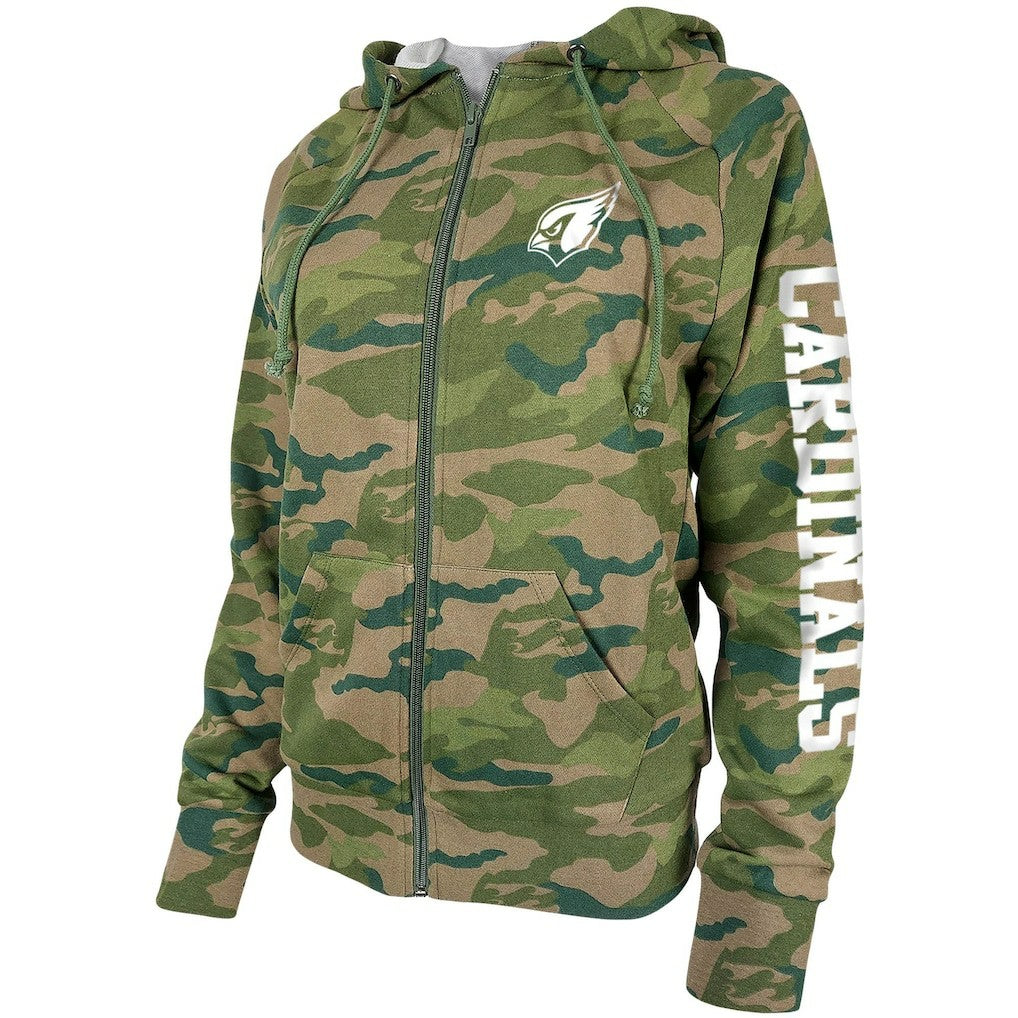 Arizona Cardinals New Era Women's Raglan Full-Zip Hoodie - Camo sale