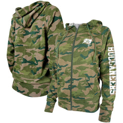 Tampa Bay Buccaneers New Era Women's Raglan Full-Zip Hoodie - Camo for sale