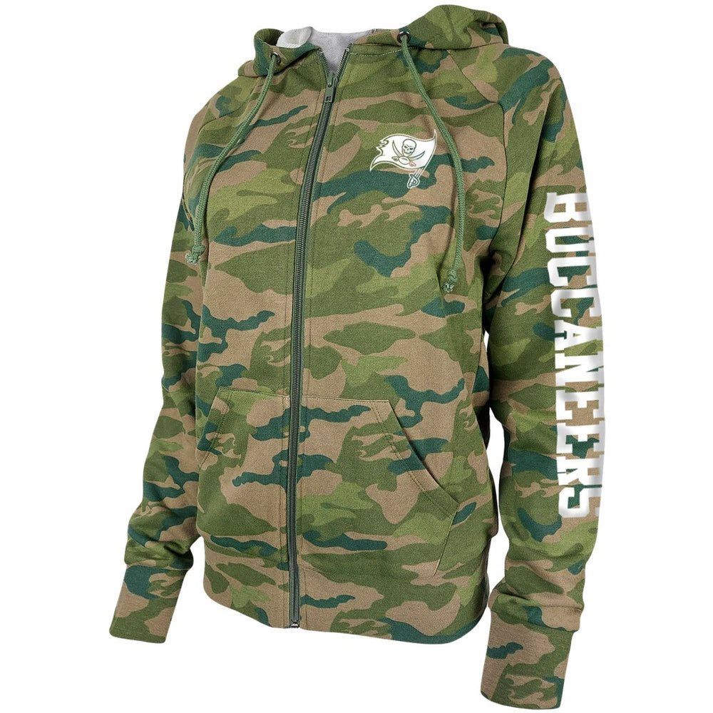 Tampa Bay Buccaneers New Era Women's Raglan Full-Zip Hoodie - Camo for sale