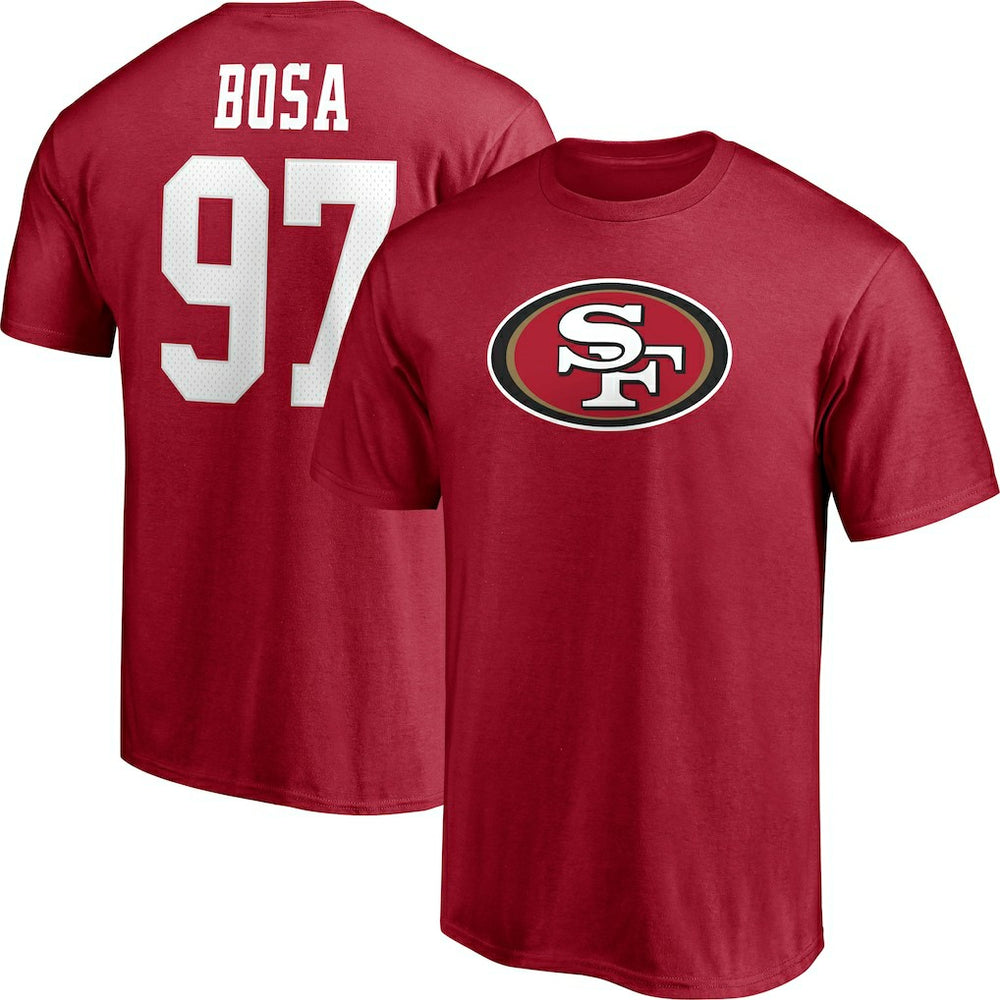 Nick Bosa San Francisco 49ers Player Icon Name & Number T-Shirt - Scarlet discount