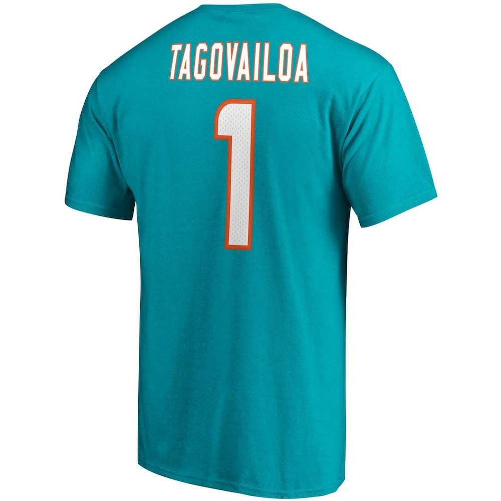Tua Tagovailoa Miami Dolphins Player Icon Name & Number T-Shirt - Aqua online