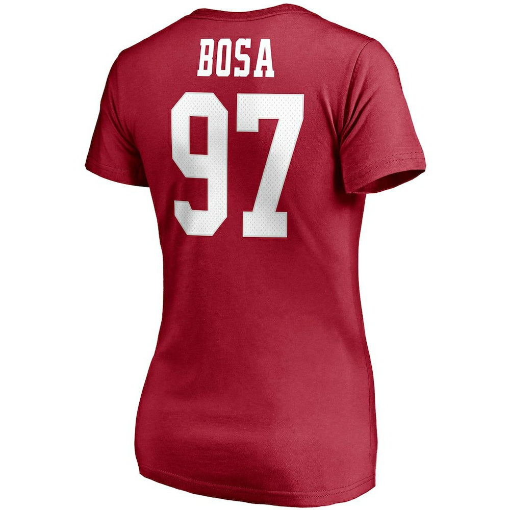 Nick Bosa San Francisco 49ers Women's Player Icon Name & Number V-Neck T-Shirt - Scarlet sale