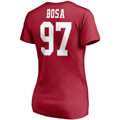 Nick Bosa San Francisco 49ers Women's Player Icon Name & Number V-Neck T-Shirt - Scarlet sale