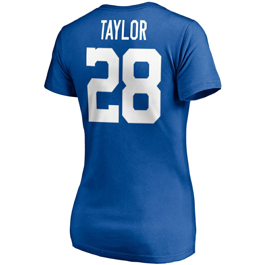 Jonathan Taylor Indianapolis Colts Women's Player Icon Name & Number V-Neck T-Shirt - Royal discount